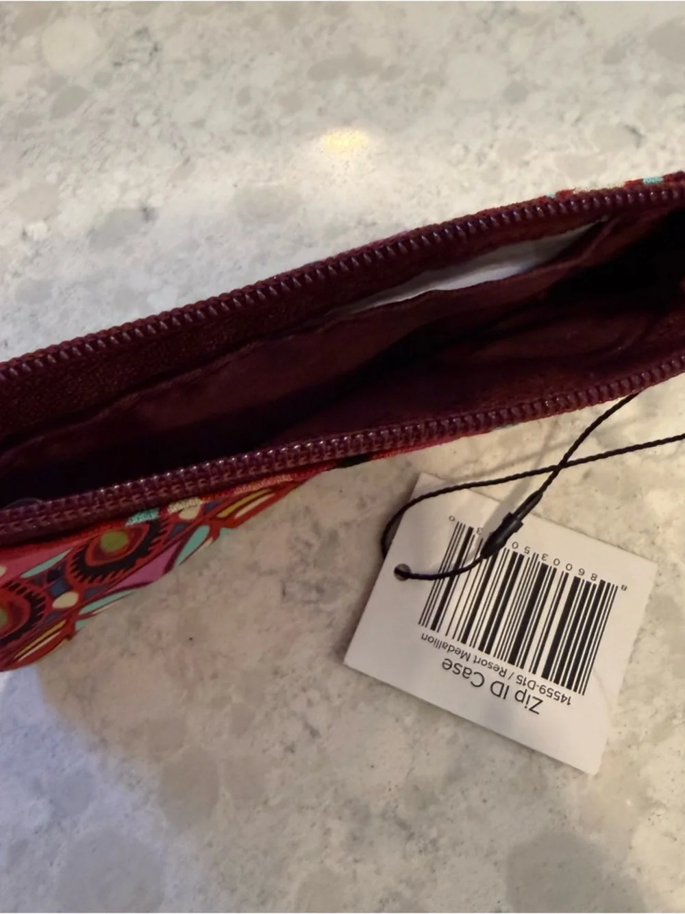 Vera Bradley Zip ID Case Keychain in Resort Medallion - Picture 5 of 5